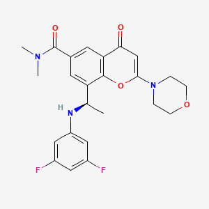 (R)-8-(1-((3,5-difluorophenyl)amino)ethyl)-N,N-dimethyl-2-morpholino-4-oxo-4H-chromene-6-carboxamide