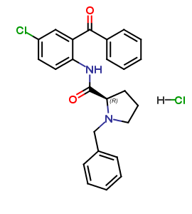(R)-N-(2-benzoyl-4- chlorophenyl )-1-benzyl pyrrolidine-2- carboxamide hydrochloride