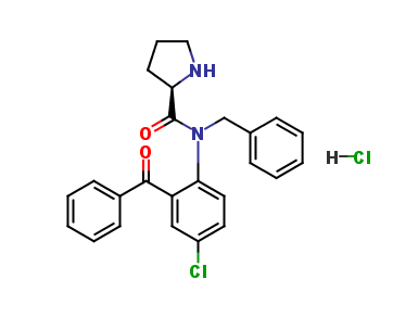(R)-N-(2-benzoyl-4-chlorophenyl)-N-benzylpyrrolidine-2-carboxamide hydrochloride