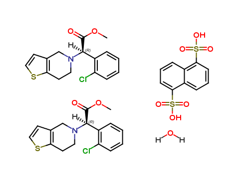(R)-methyl 2-(2-chlorophenyl)-2-(6,7-dihydrothieno[3,2-c]pyridin-5(4H)-yl)acetate heminaphthalene-1,