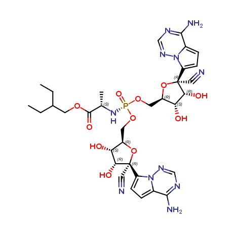 (S)-2-ethylbutyl 2-((bis(((2R,3S,4R,5R)-5-(4-aminopyrrolo[2,1-f][1,2,4]triazin-7-yl)-5-cyano-3,4-dih