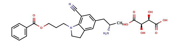 (S)-3-(5-(2-Aminopropyl)-7-cyanoindolin-1-yl)propylbenzoate (2R,3R)-2,3-dihydroxysuccinate