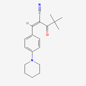 (Z)-2-(2,2-dimethylpropanoyl)-3-(4-piperidinophenyl)-2-propenenitrile