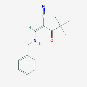 (Z)-3-(benzylamino)-2-(2,2-dimethylpropanoyl)-2-propenenitrile