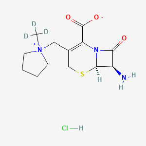 1-[[(6R,7R)-7-Amino-2-carboxy-8-oxo-5-thia-1-azabicyclo[4.2.0]oct-2-en-3-yl]methyl]-1-methylpyrrolidinium-d3 Chloride