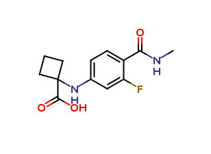 1-((3-fluoro-4-(methylcarbamoyl)phenyl)amino)cyclobutane-1-carboxylic acid