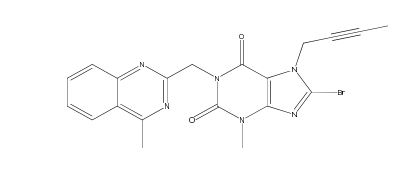 1-[(4-Methylquinazolin-2-yl)methyl)]-3-methyl-7-(2-butin-1-yl)-8- bromoxanthine
