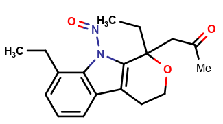 1-(1,8-diethyl-9-nitroso-1,3,4,9-tetrahydropyrano[3,4-b]indol-1-yl)propan-2-one