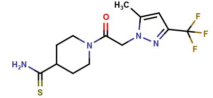 1-[2-[5-Methyl-3-(trifluoromethyl)-1H-pyrazol-1-yl]acetyl]-4-piperidinecarbothioamide