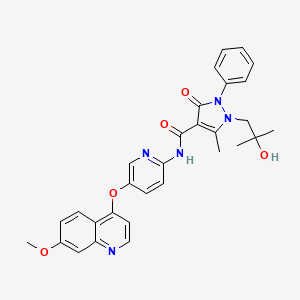 1-(2-Hydroxy-2-methylpropyl)-N-(5-((7-methoxyquinolin-4-yl)oxy)pyridin-2-yl)-5-methyl-3-oxo-2-phenyl-2,3-dihydro-1H-pyrazole-4-carboxamide