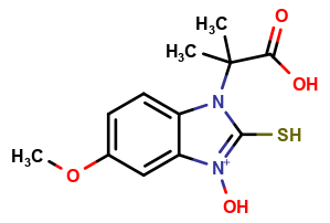 1-(2-carboxypropan-2-yl)-3-hydroxy-2-mercapto-5-methoxy-1H-benzo[d]imidazol-3-ium