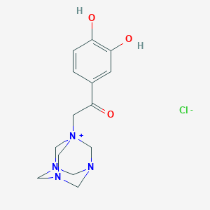 1-(3,4-Dihydroxyphenacyl)-3,5,7-triaza-1-azoniaadamantane chloride (7CI)