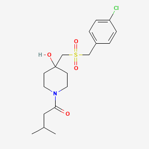 1-(4-{[(4-chlorobenzyl)sulfonyl]methyl}-4-hydroxypiperidino)-3-methyl-1-butanone