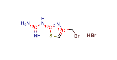 1-(4-Bromomethyl-2-thiazoyl)guanidine 13C3, Hydrobromide Salt
