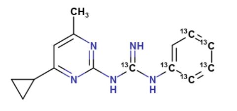 1-(4-Cyclopropyl-6-methylpyrimidin-2-yl)-3-phenylguanidine-13C6