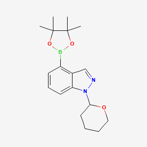 1-(oxan-2-yl)-4-(tetramethyl-1,3,2-dioxaborolan-2-yl)-1H-indazole