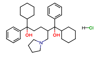 1,5-Dicyclohexyl-1,5-diphenyl-2-(pyrrolidin-1-ylmethyl)pentane-1,5-diol Hydrochloride