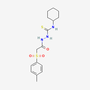 1-Cyclohexyl-3-[[2-(4-methylphenyl)sulfonylacetyl]amino]thiourea