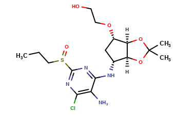 2-(((3aR,4S,6R,6aS)-6-((5-amino-6-chloro-2-(propylsulfinyl)pyrimidin-4-yl)amino)-2,2-dimethyltetrahydro-4H-cyclopenta[d][1,3]dioxol-4-yl)oxy)ethan-1-ol