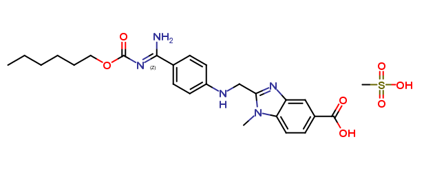 2-(((4-(N'-((hexyloxy)carbonyl)carbamimidoyl)phenyl)amino)methyl)-1-methyl-1H-benzo[d]imidazole-5-ca