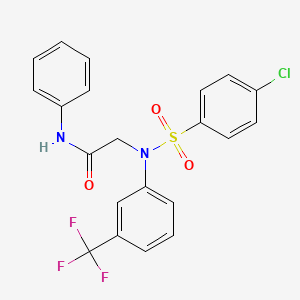 2-[[(4-chlorophenyl)sulfonyl]-3-(trifluoromethyl)anilino]-N-phenylacetamide