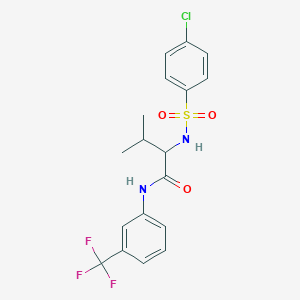 2-{[(4-chlorophenyl)sulfonyl]amino}-3-methyl-N-[3-(trifluoromethyl)phenyl]butanamide
