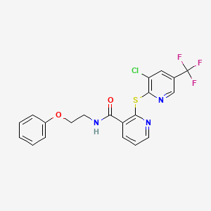 2-{[3-chloro-5-(trifluoromethyl)-2-pyridinyl]sulfanyl}-N-(2-phenoxyethyl)nicotinamide