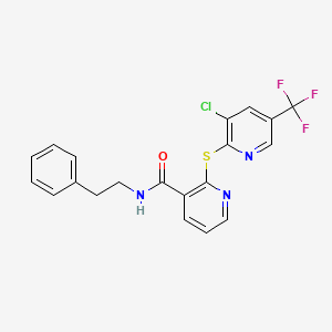 2-{[3-chloro-5-(trifluoromethyl)-2-pyridinyl]sulfanyl}-N-phenethylnicotinamide