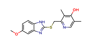 2-((5-methoxy-1H benzo(d)imidazol-2-ylthio)methyl)-3,5 dimethyl-pyridin-4-ol