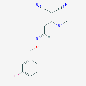 2-(1-(dimethylamino)-3-{[(3-fluorobenzyl)oxy]imino}propylidene)malononitrile