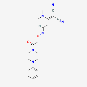 2-(1-(dimethylamino)-3-{[2-oxo-2-(4-phenylpiperazino)ethoxy]imino}propylidene)malononitrile