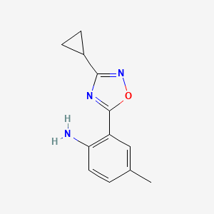 2-(3-Cyclopropyl-1,2,4-oxadiazol-5-yl)-4-methylaniline