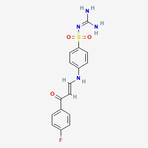 2-[4-[[(E)-3-(4-fluorophenyl)-3-oxoprop-1-enyl]amino]phenyl]sulfonylguanidine