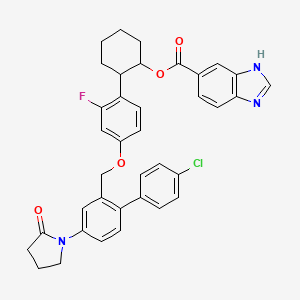 2-[4-[2-(4-Chlorophenyl)-5-(2-oxopyrrolidin-1-yl)benzyloxy]-2-fluorophenyl]-1-cyclohexylbenzimidazole-5-carboxylic acid