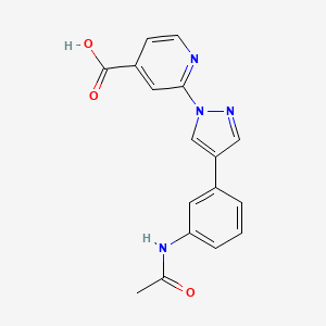 2-(4-(3-Acetamidophenyl)-1H-pyrazol-1-yl)isonicotinic Acid