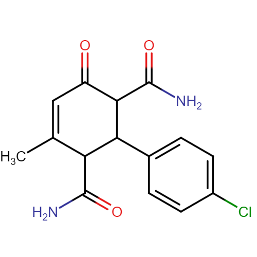 2-(4-chlorophenyl)-4-methyl-6-oxocyclohex-4-ene-1,3-dicarboxamide