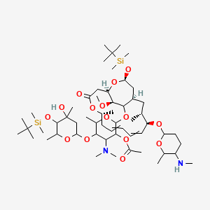 2'-O-Acetyl-4''-O-tert-butyldimethylsilyl-4'''-de-N-methylspiramycin I 3,18-(O-tert-Butyldimethylsilyl)acetal