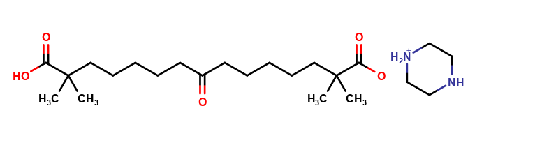 2,2,14,14-tetramethyl-8-oxopentadecanedioic acid Piperazine salt