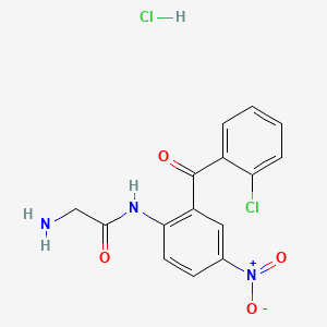 2-Amino-N-(2-(2-chlorobenzoyl)-4-nitrophenyl)acetamide monohydrochloride