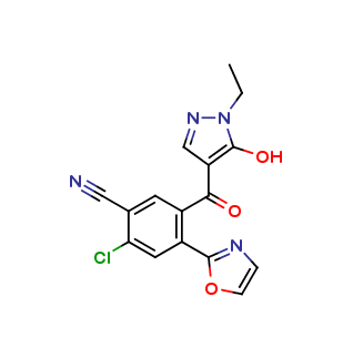 2-Chloro-5-(1-ethyl-5-hydroxy-1H-pyrazole-4-carbonyl)-4-oxazol-2-yl-benzonitrile
