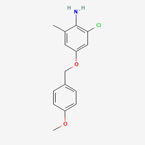 2-Chloro-6-methyl-4-[(4-methoxyphenyl)methoxy]benzenamine