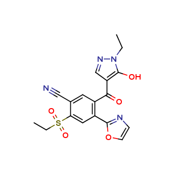 2-Ethanesulfonyl-5-(1-ethyl-5-hydroxy-1H-pyrazole-4-carbonyl)-4-oxazol-2-yl-benzonitrile