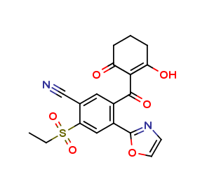 2-Ethanesulfonyl-5-(2-hydroxy-6-oxo-cyclohex-1-enecarbonyl)-4-oxazol-2-yl-benzonitrile