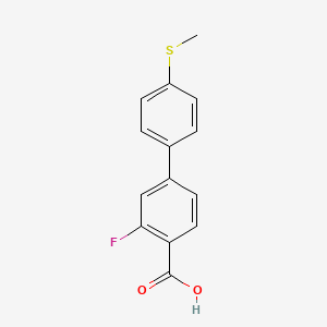 2-Fluoro-4-(4-methylthiophenyl)benzoic acid