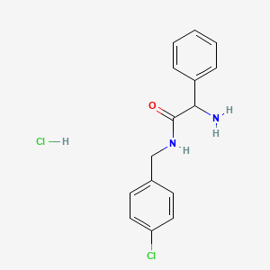 2-amino-N-[(4-chlorophenyl)methyl]-2-phenylacetamide hydrochloride