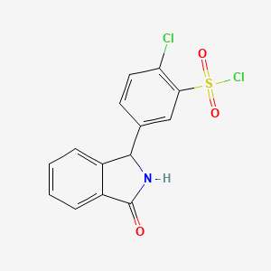 2-chloro-5-(3-oxoisoindolin-1-yl)benzene-1-sulfonyl chloride