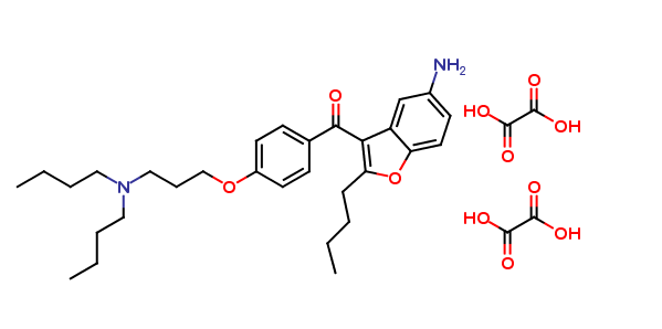 2-n-Butyl-3-(4-(3-dibutylaminopropoxy) benzoyl)-5-aminobenzofuran dioxalate