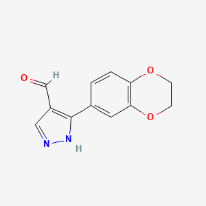 3-(2,3-dihydro-1,4-benzodioxin-6-yl)-1H-pyrazole-4-carbaldehyde