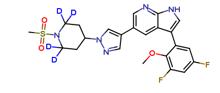 3-(3,5-difluoro-2-methoxyphenyl)-5-(1-(1-(methylsulfonyl)piperidin-4-yl)-1H-pyrazol-4-yl)-1H-pyrrolo[2,3-b]pyridine-D4