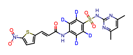 3-(5-Nitro-2-thiophene)acrylic Acid-d4 Sulfadimidine Amide